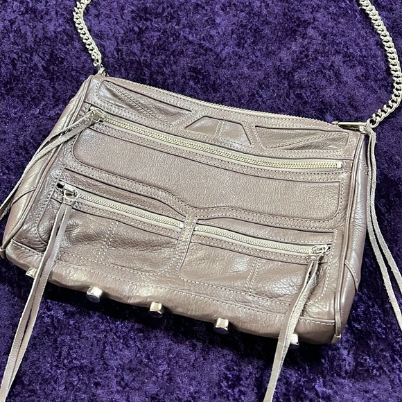 Rebecca Minkoff Leather Crossbody Bag with Detachable Chain Strap - Picture 2 of 15